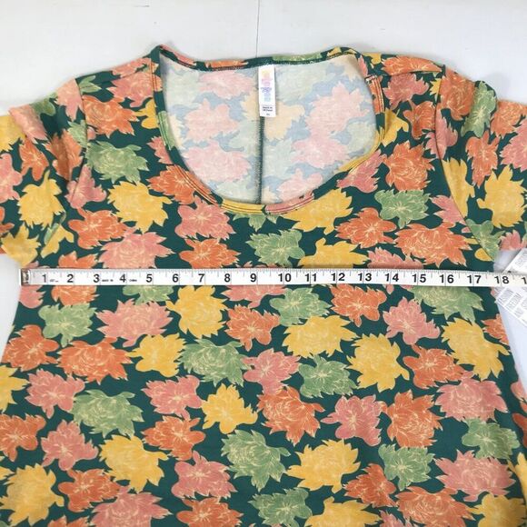 NEW LuLaRoe Floral Print Perfect T Women's XS Scoop Neck Tunic Stretch Knit - Picture 6 of 11